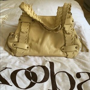Kooba cream leather shoulder bag with dust bag